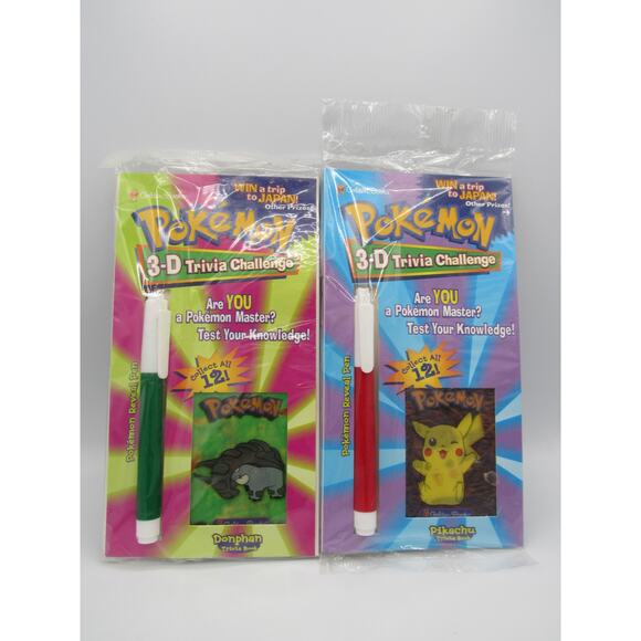 NEW Factory Sealed Pokemon 3D Trivia Challenge Donphan Pikachu Lenticular 2000 - Picture 1 of 12